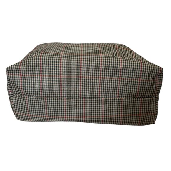 Diane von Furstenberg Large Plaid Weekender Tote Bag 20" Brown Green Red - Picture 7 of 13